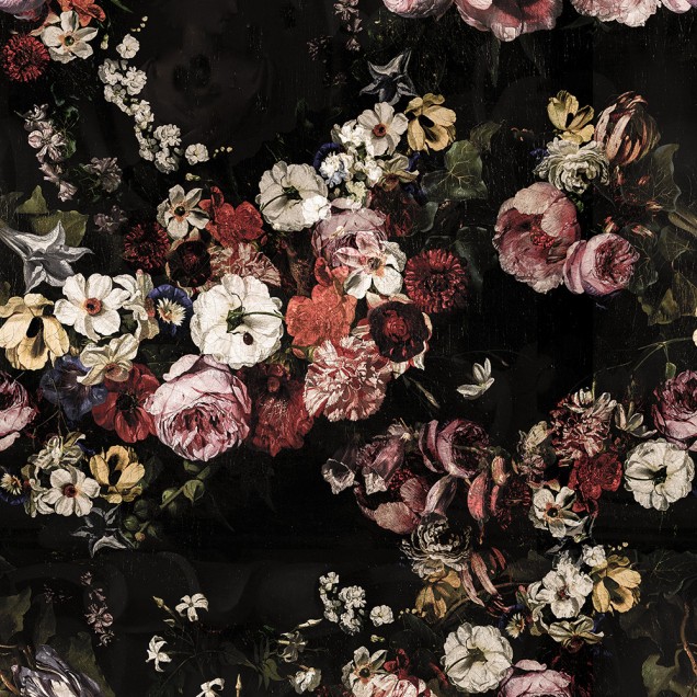 Tapet floral 3D cu flori delicate și un design bogat.