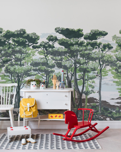 Tapet cu design minimalist, inspirat de natură, The Enchanted Forest, Daylight.