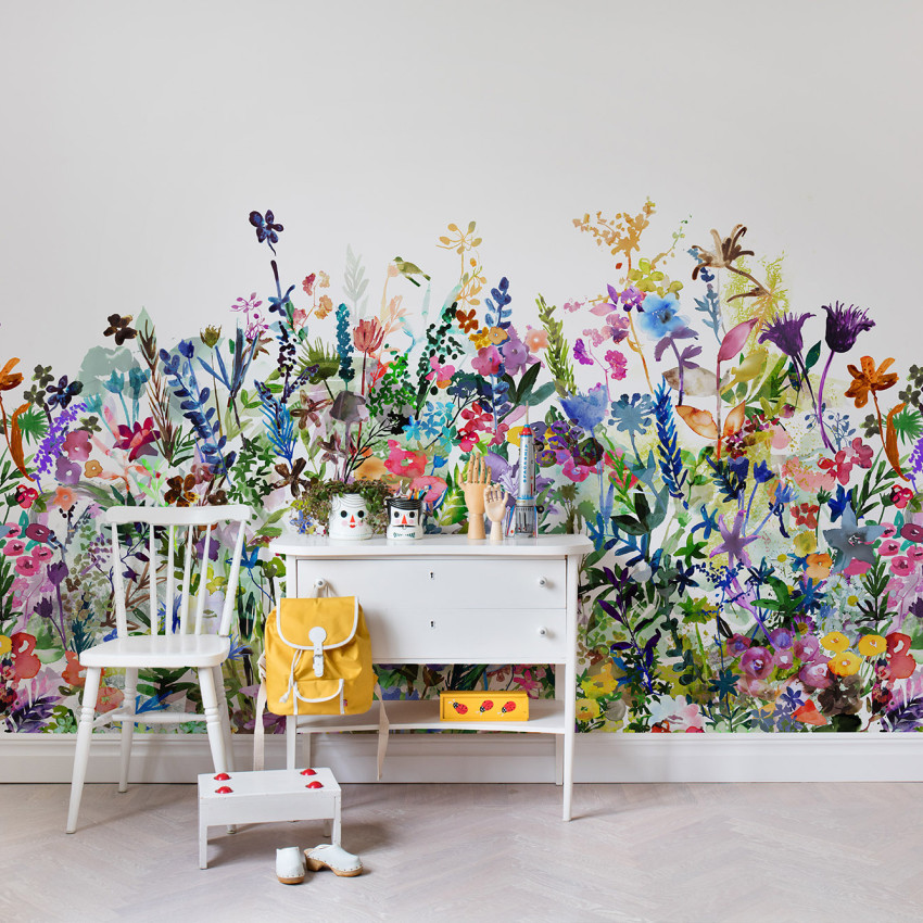 Tapet floral cu un model vibrant