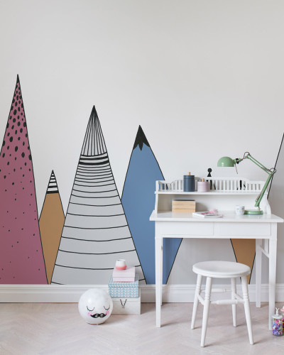 Tapet modern Mountain Ridge, Color cu design geometric