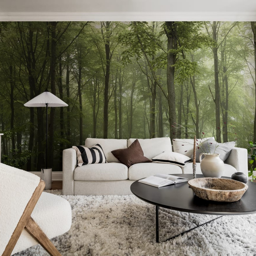 Fototapet Rebel Walls RBW-R19057. Conține culorile: Verde, Verde Frunză, Verde, Verde-Galben, Negru, Negru Închis, Verde, Verde Pastel, Alb, Alb Trafic