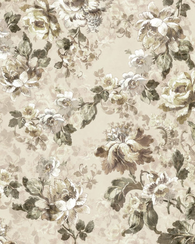 Tapet floral Roses Beige, cu un design delicat si elegant, perfect pentru a crea o atmosfera calma si relaxanta.