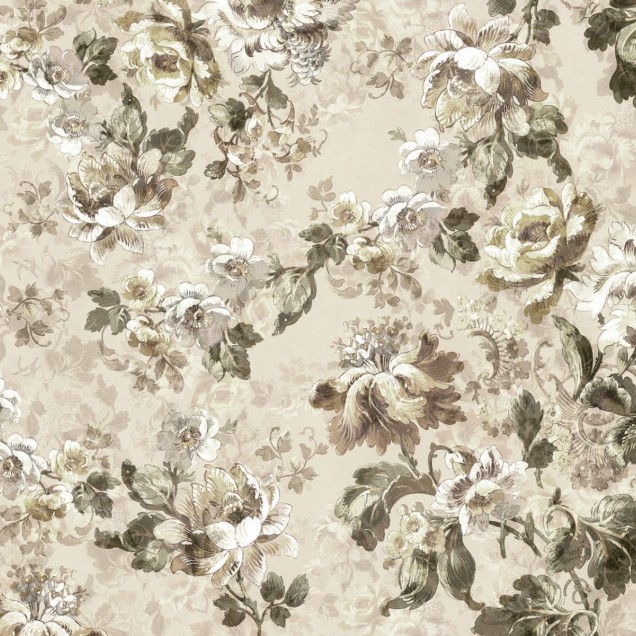 Tapet floral Roses Beige, cu un design delicat si elegant, perfect pentru a crea o atmosfera calma si relaxanta.