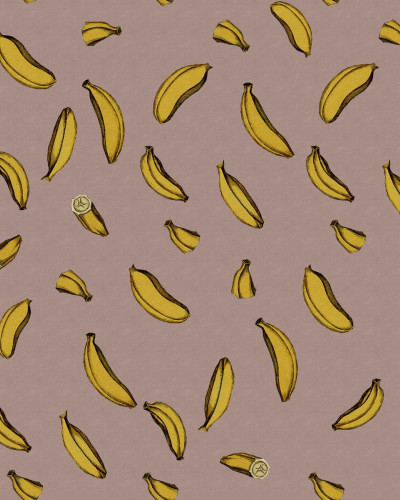 Tapet cu imprimeu grafic cu banane roz