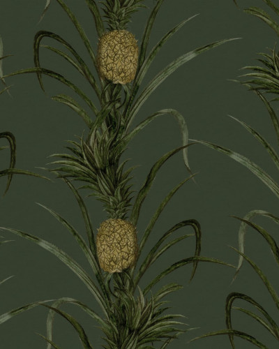 Tapet cu ananas, cu design minimalist și culori vibrante