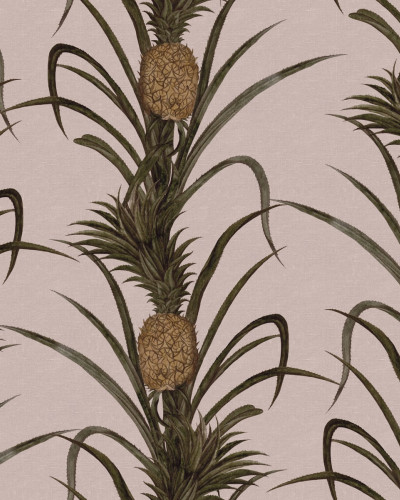 Tapet cu ananas roz pal, Pineapple Soft Pink