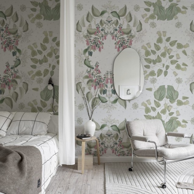 Tapet cu design floral elegant, Lotus, Pastel