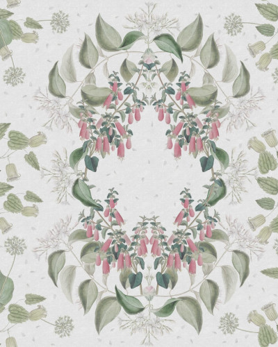 Tapet cu design floral elegant, Lotus, Pastel