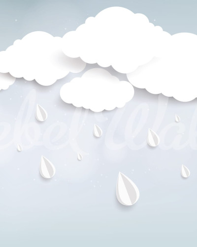 Rain Drops wallpaper - Tapet cu nori pufoși și picături de ploaie