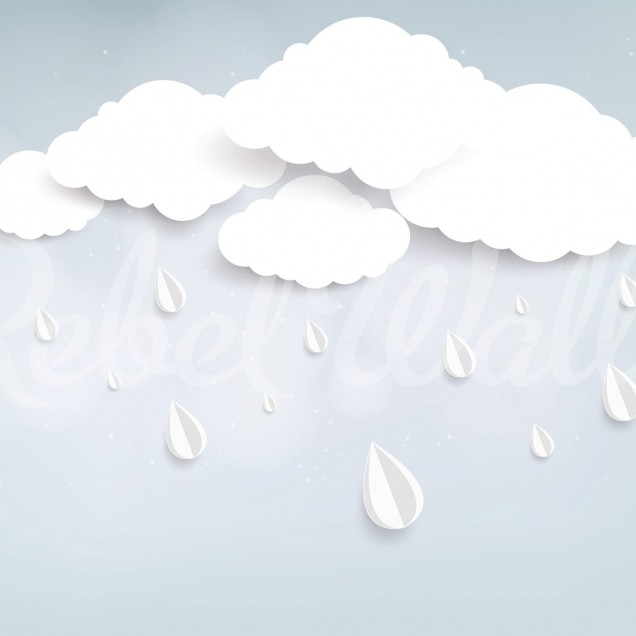 Rain Drops wallpaper - Tapet cu nori pufoși și picături de ploaie