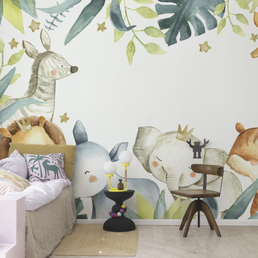 Tapet Animal Friends cu animale simpatice pentru camera copiilor