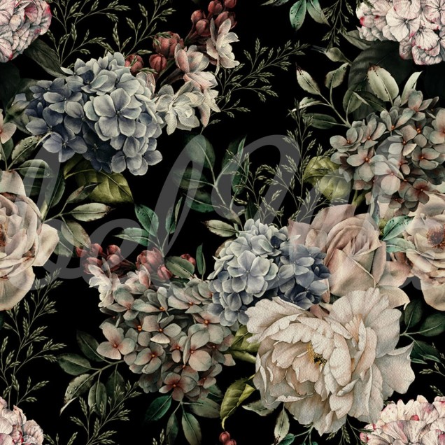 Tapet floral vintage cu flori delicate și culori pastelate.