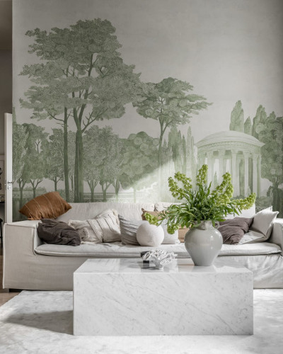 Wallpaper Chatsworth Park Green, cu design elegant și modern, inspirat de un parc verde.