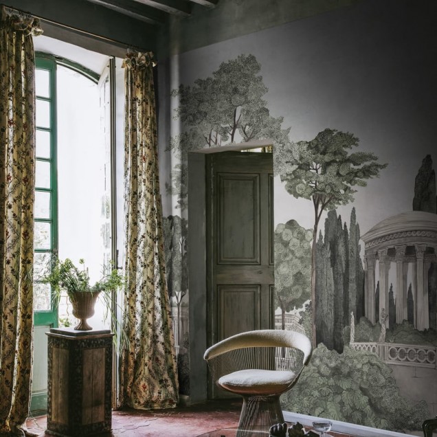 Tapet cu design elegant de grădină italiană.