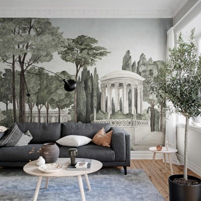 Tapet cu design elegant de grădină italiană.