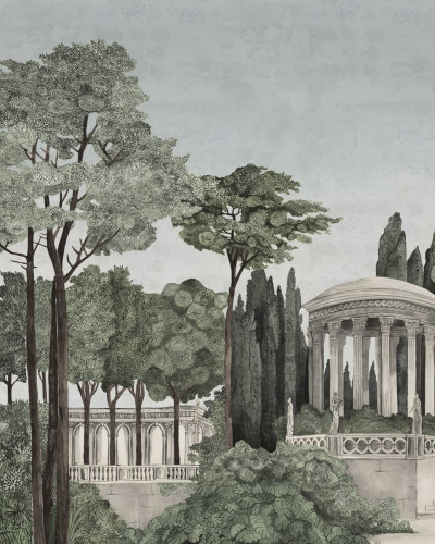 Tapet cu design elegant de grădină italiană.