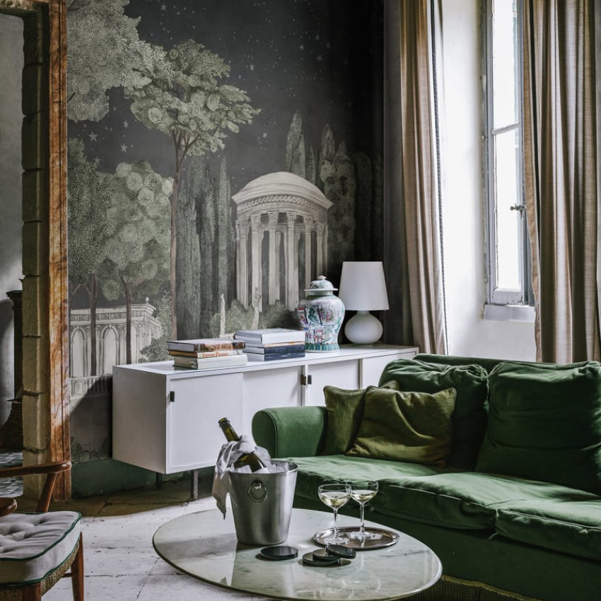 Tapet cu design elegant de grădină italiană.