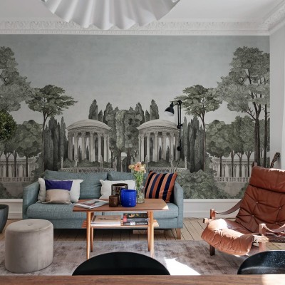Tapet Chatsworth Park, Mirrored Day, cu design clasic, inspirat de frumusețea naturii, perfect pentru a adăuga un aer elegant și sofisticat spațiului dumneavoastră.