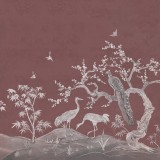 Chinoiserie Lace, Raspberry Red, Rebel Walls