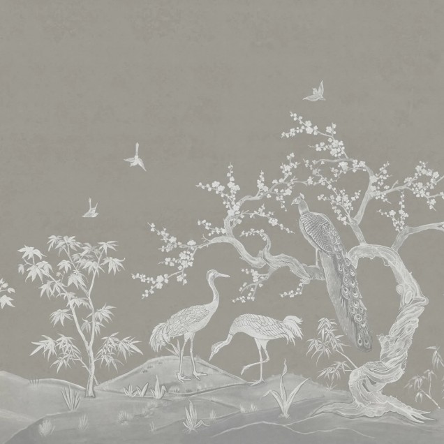 Tapet Chinoiserie Lace, Natural Beige, cu design delicat și elegant, inspirat din motive chinoiserie.