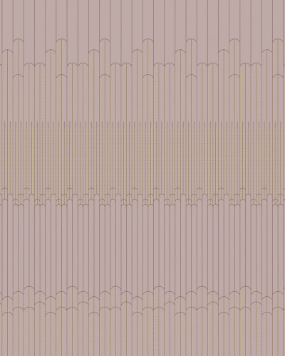 Wallpaper Tres Tintas & Deco Mural, cu un design minimalist, modern, cu liniile verticale întrerupte de arce elegante.