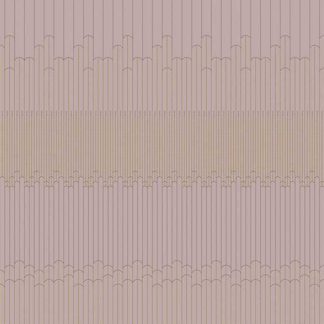 Wallpaper Tres Tintas & Deco Mural, cu un design minimalist, modern, cu liniile verticale întrerupte de arce elegante.