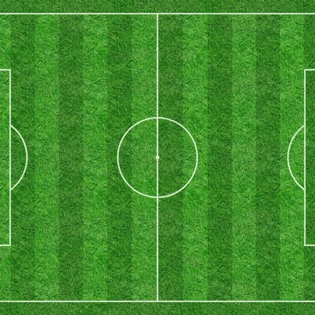 Fototapet cu teren de fotbal într-o cameră de zi modernă