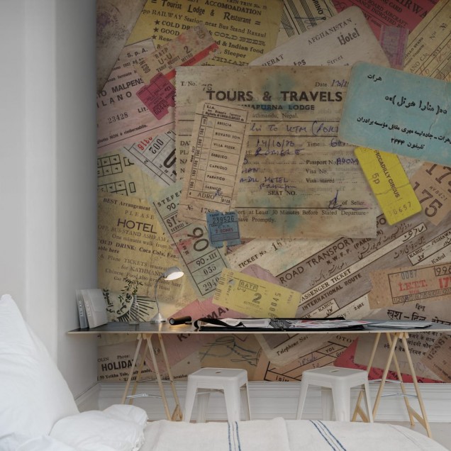 Tapet cu design vintage, inspirat din aventurile de călătorie
