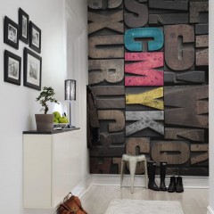 Foto tapet 3D Woodcut, CMYK, personalizat, Rebel Walls