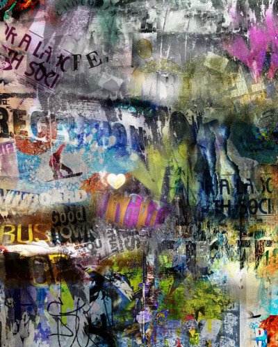Tapet Street Art cu design urban modern si culori vibrante