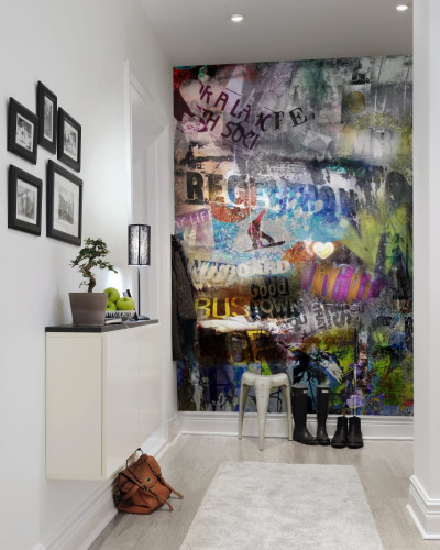 Tapet Street Art cu design urban modern si culori vibrante