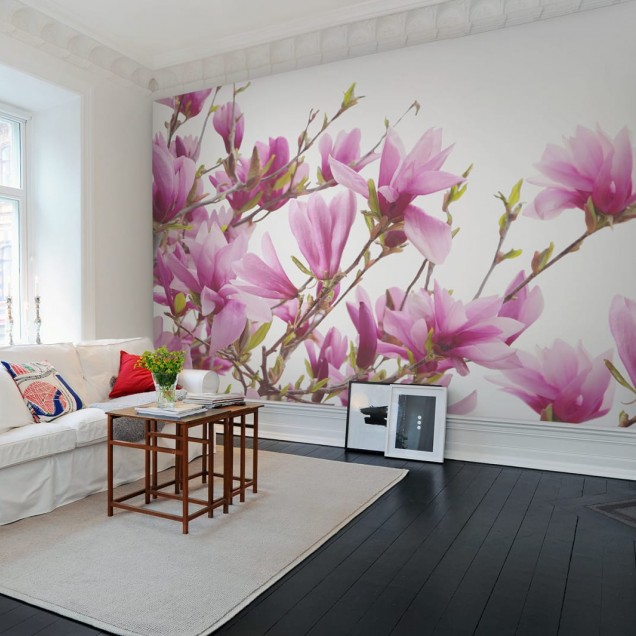 Wallpaper 3D cu flori de Magnolia