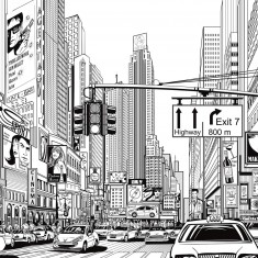 Foto tapet 3D Cartoon City, personalizat, Rebel Walls