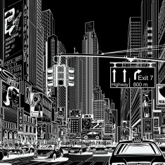 Foto tapet 3D Cartoon City, Black, personalizat, Rebel Walls