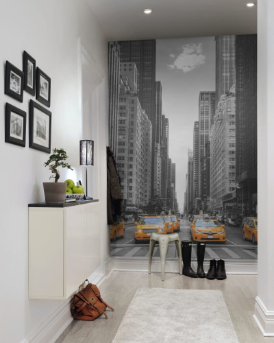 Tapet cu imaginea New York-ului, taxiuri galbene, design modern