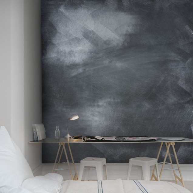 Tapet cu un design modern, care imită o tablă neagră.
