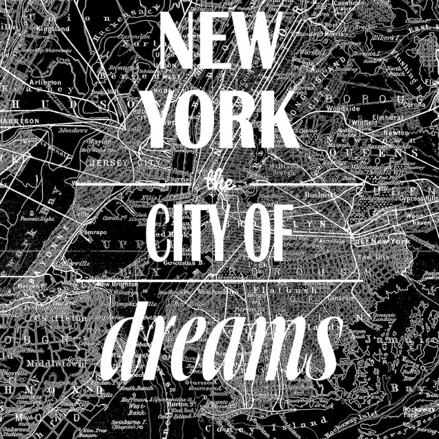 Tapet cu design modern, reprezentând harta orașului New York