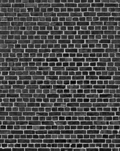 Tapet Brick Wall, Negru, cu aspect de zid de cărămidă, potrivit pentru decorarea unui birou modern.