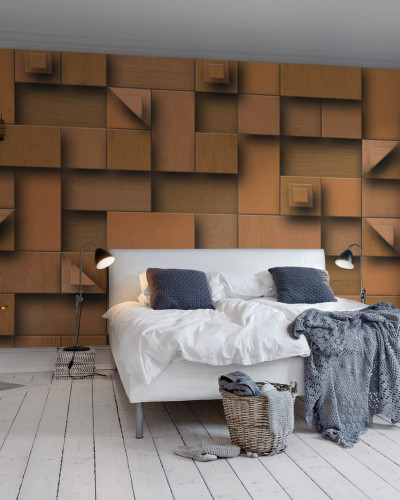Tapet Carved Wood cu design de lemn sculptat, perfect pentru decorarea unui living sau dormitor.