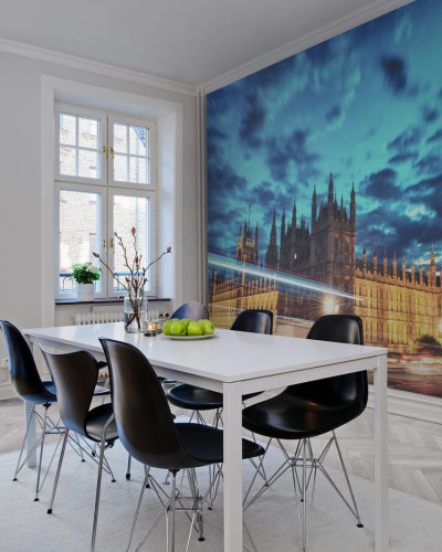 Big Ben, un tapet modern care prezintă o imagine nocturnă a faimoasei clădiri din Londra