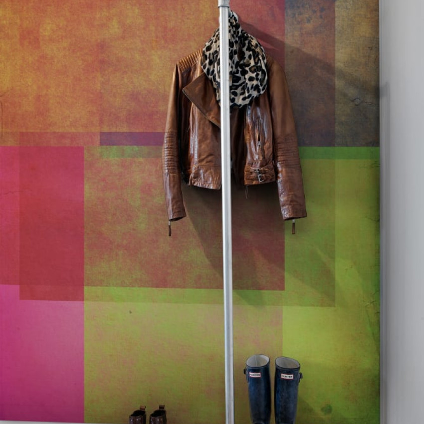 Tapet modern Screen Emerald cu design geometric subtil, în nuanțe de verde și albastru.