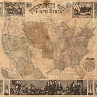 Fototapet Pictorial Map of the U.S., personalizat, Rebel Walls, Fototapet living 