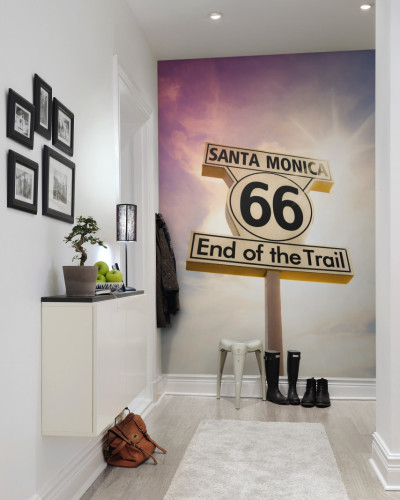 Tapet Route 66 cu semn rutier iconic