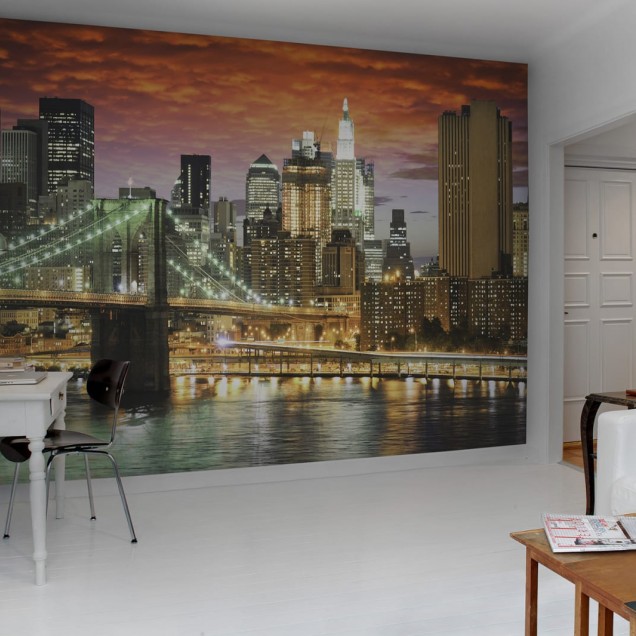 Tapet 3D cu imaginea Podului Brooklyn, New York City
