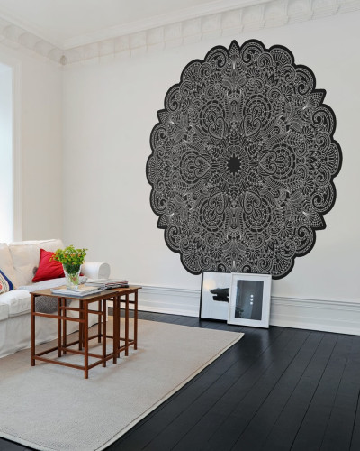 Tapet cu model ornamentat, decor elegant și minimalist.