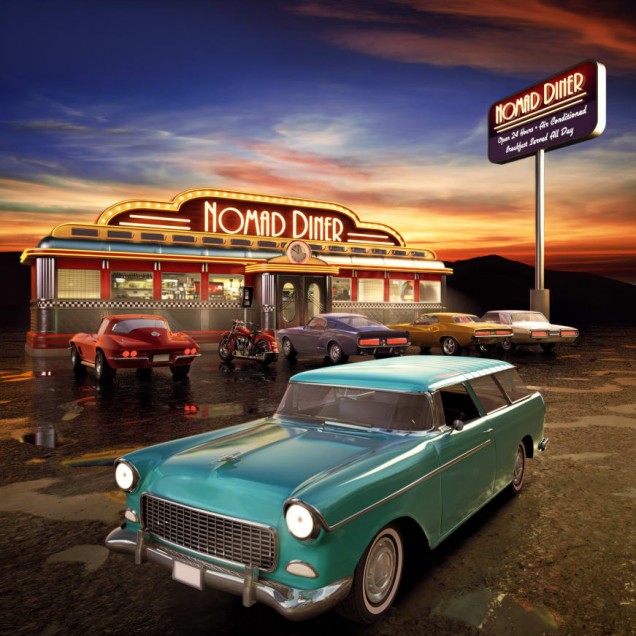 Nomad Diner wallpaper,  design vintage,  restaurant american,  masini clasice americane