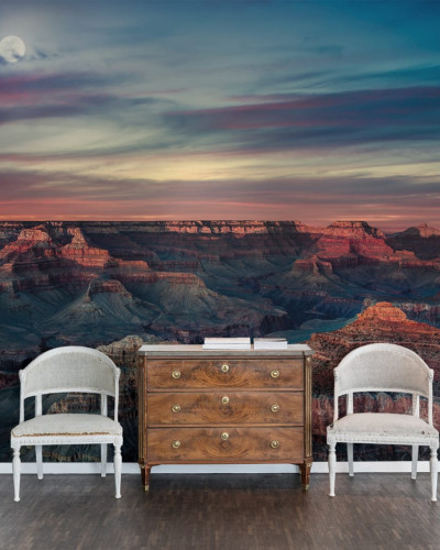 Tapet Grand Canyon cu o priveliste spectaculoasa a canionului, in culori calde de apus.