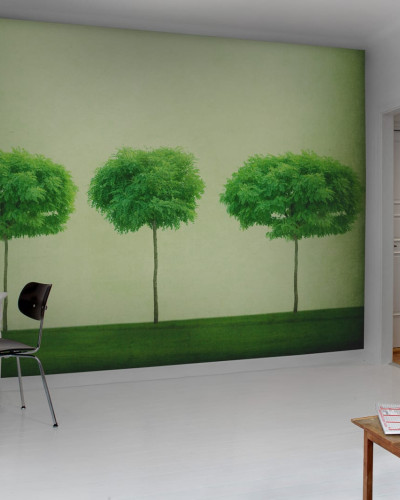 Tapet cu design minimalist si copaci