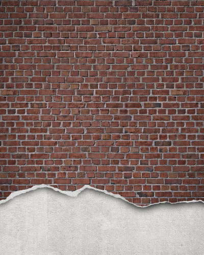 Tapet perete de cărămidă uzat roșu,  design realist, textură vizibilă