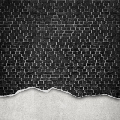 Fototapet Well-Worn Brick Wall, Black, personalizat, Rebel Walls, Fototapet living 
